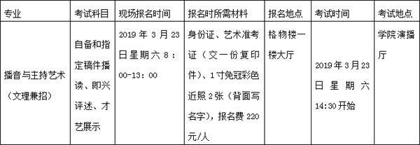 廣西民族大學(xué)相思湖學(xué)院2019年廣東省播音與主持藝術(shù)校考簡(jiǎn)章