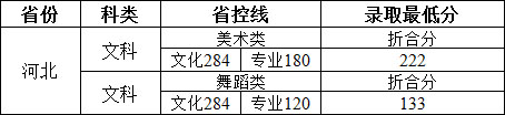 2019年鄭州工商學院藝術類本科專業錄取分數線