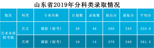 武昌工學院2019年藝術類本科專業錄取分數線