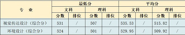 廣西財經學院2020年藝術類專業錄取分數線